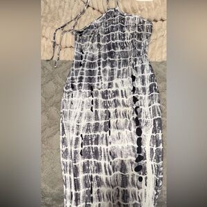 Monochrome Abstract Print Maxi Skirt